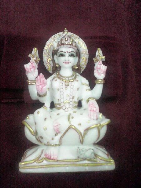 Marble Printed Maa Laxmi Statue, for GIfting, Pooja, Temple, Style : Classical