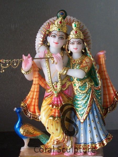 Marble Radha Krishna Statue