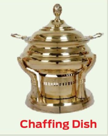 Metal Golden Chafing Dish, for Serving Food, Size : Multisize