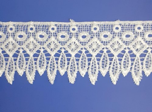 White Polyester GPO Lace, for Garments Use, Feature : Good Quality