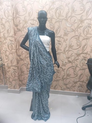 Smriti textile Pearl Work Saree, Occasion : Party wear