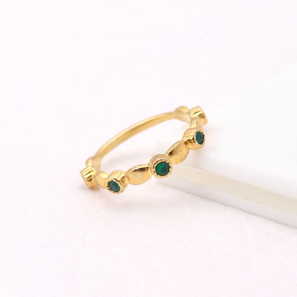 Green Onyx Gemstone Ring, Size : 3mm
