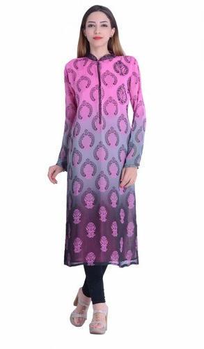 Printed Chiffon Kurtis, Technics : Attractive Pattern