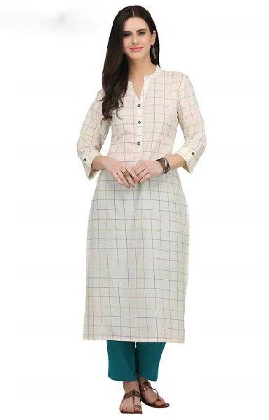 Checked cotton kurtis, Occasion : Casual Wear