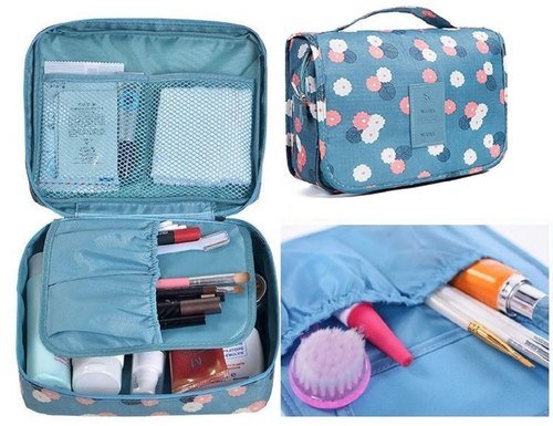 Nylon Cosmetic Makeup Toiletry Case, Color : Blue