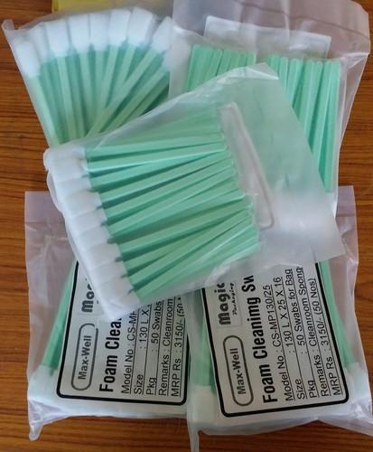 Cleaning Swabs Sponge Head, Color : WHITE