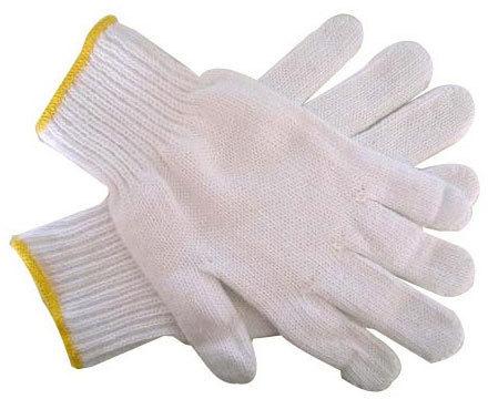 Cotton knitted hand glove, Color : White
