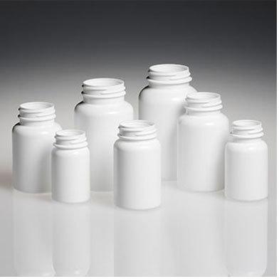 White Capsule Plastic Bottle, Pattern : Plain