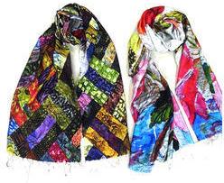 Impex Crafts Silk Printed Scarves, Length : 200cm