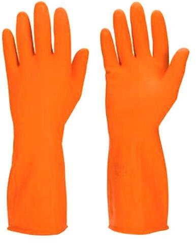 Plain Leather(Buff/Split/Chrome) Rubber Hand Gloves, Size : Large
