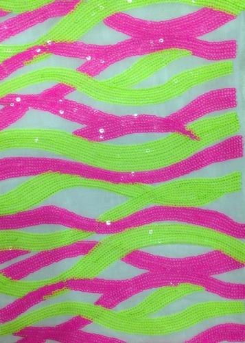 Embroidered Neon Sequin Fabric, Packaging Type : Bundles
