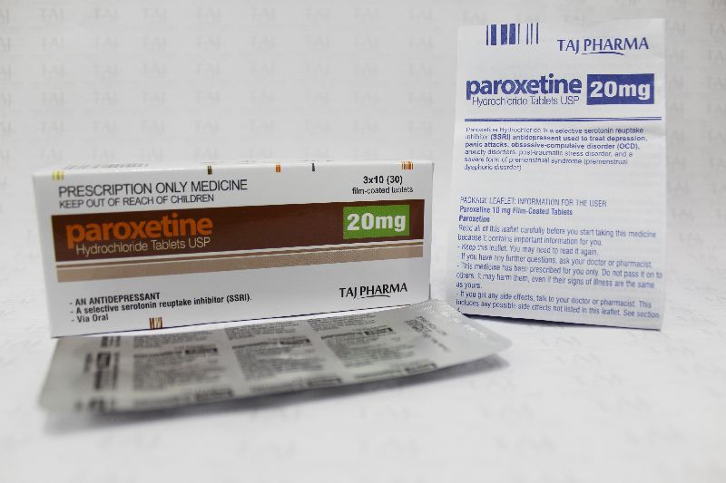 Paroxetine Hydrochloride Tablets USP 20 mg Taj Pharma - TAJ ...