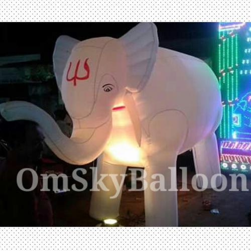 Nylon Digital Inflatable Elephant, Color : White