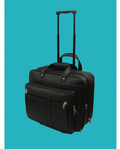 Plain Polyester Trolley Bag, Color : Black
