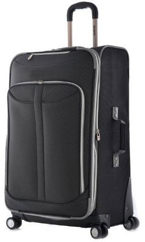 Leather Rolling Suitcase, Color : Black