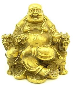 Porcelain Laughing Buddha Statue, Color : Golden