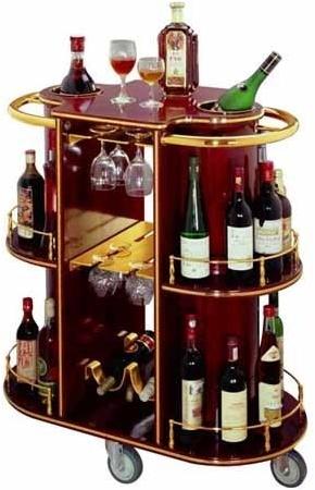  Stainless Steel liquor trolley, Color : Silver