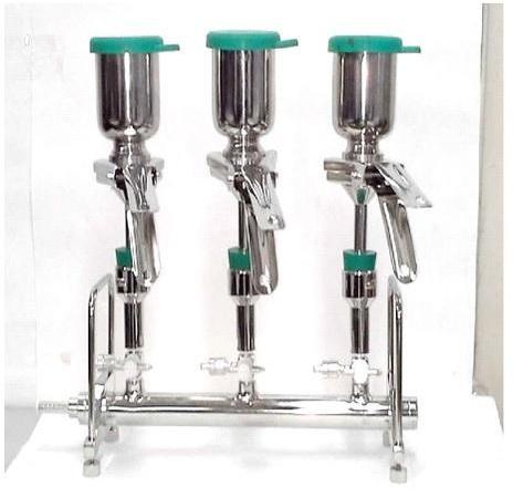 3 Membrane Sterility Test Filter Holder, for Lab Equipment, Color : Shiny-silver