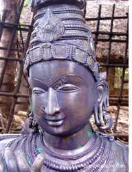 Krishna Face Bronze God Statue