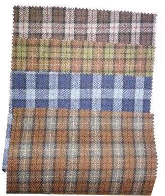 Multicolor Wool Italian Tweed Fabric, Pattern : Check