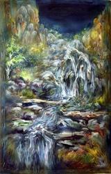 Water Fall Oil Canvas Painting