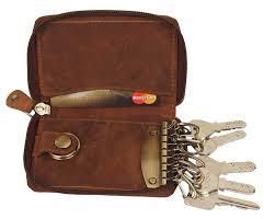 Leather Key Holder, Color : Brown, Packaging Type : Box