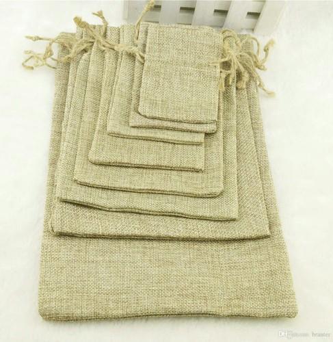 Vision Pouch Jute Drawstring Bag, Packaging Type : 50pcs Poly pack
