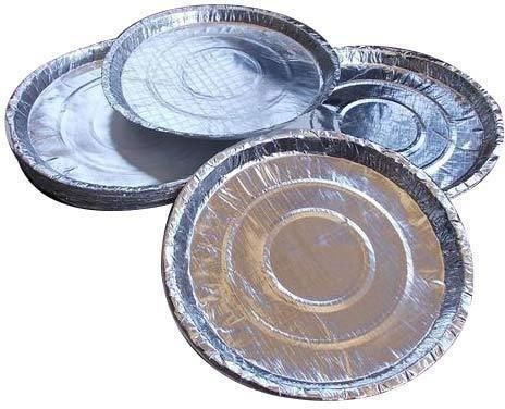 Silver Laminated Paper Thali, Size : 12 Inch
