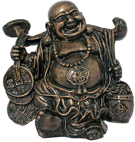 Fengshui God Laughing Buddha Idol, Color : Golden (Gold Plated)