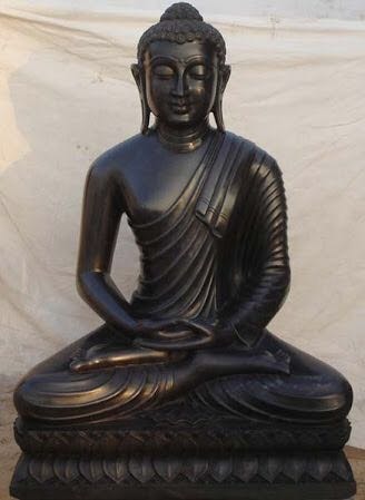 Black Marble Buddha Statue, for Home, Office, Shop, Temple, Pattern : Non Printed