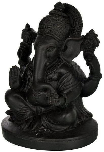 Black Marble Ganesh Statue, for Home, Office, Temple, Pattern : Non Printed