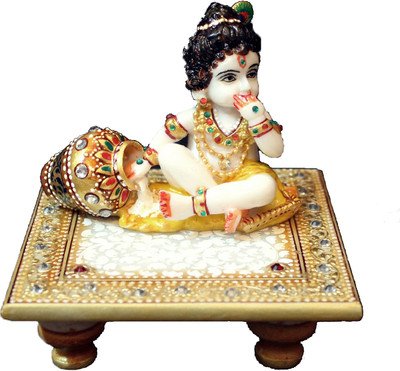 Printed Laddu Gopal Marble Statue, Color : Multicolors