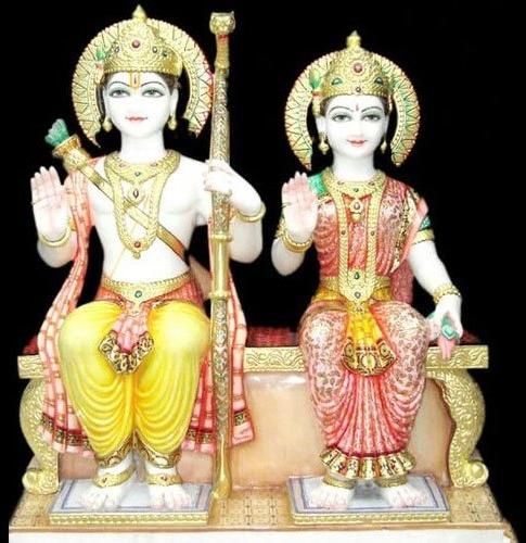 Ram Sita Marble Statue, for Home, Temple, Size : Multisizes