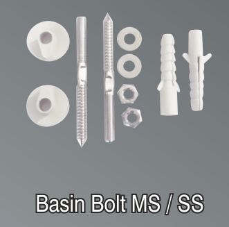 SS & MS Basin Bolt, for Fittings, Size : 0-15mm