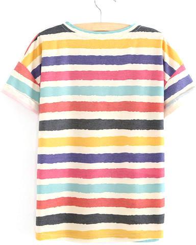 Striped Printed T Shirt, Size : Small, Medium, Large, XL, XXL