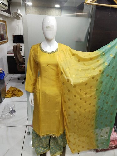 Printed Designer Sharara Suit, Size : L, M, XL, XXL