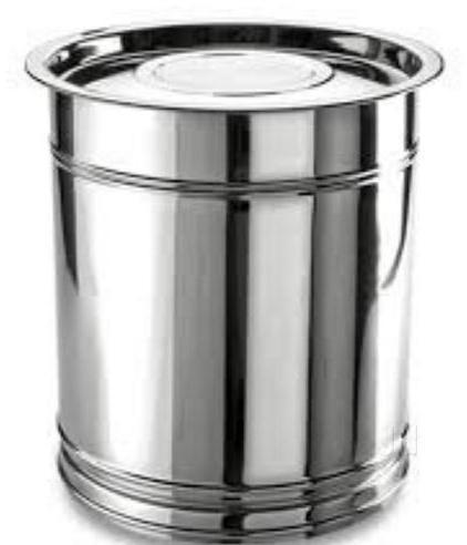 Cylindrical Stainless Steel Drum (1.2 Feet), for Storage Use, Pattern : Plain