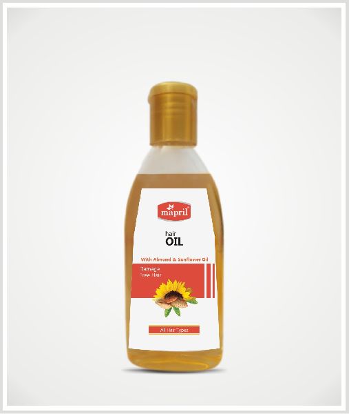 Mapril Almond & Sunflower Hair Oil, for Hare Care, Feature : Nourishing, Shiny