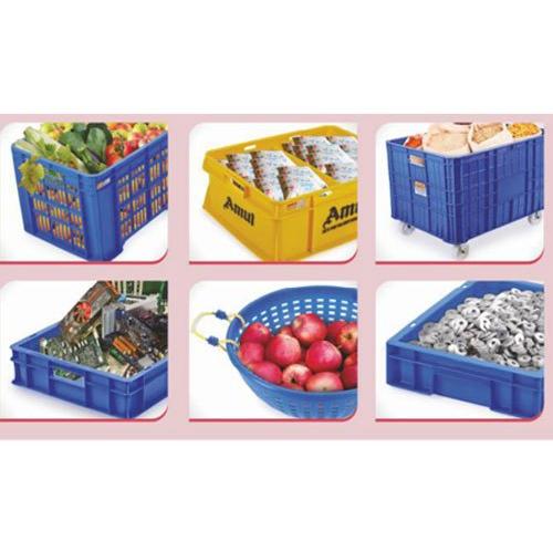 Plastic storage crate, Color : Blue, Mustard Yellow