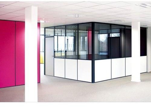 Rectangular Polished Aluminium Cabin Partition, for Office, Room