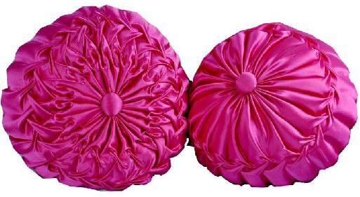 Round Satin Cushion Covers, for Bed, Chairs, Sofa, Technics : Handmade