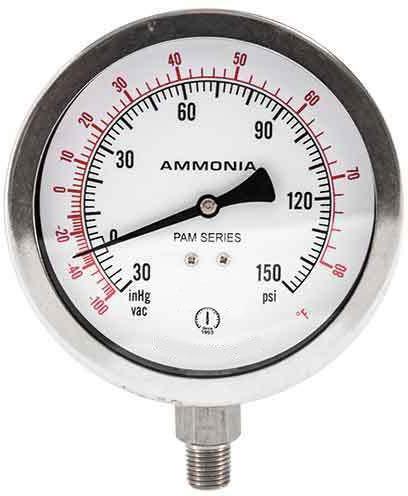 Round Stainless Steel Ammonia Gauges, for Liquid Pressure, Certification : ISI Certified