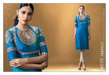 Silk Embroidery Kurti, Supply Type : In-Stock Items