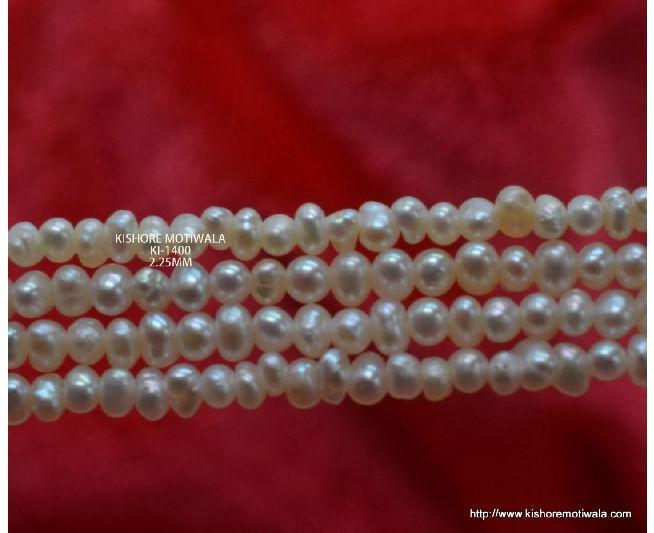 2.25 MM ROUND SHAPE WHITE COLOR FRESH WATER PEARL BEADS