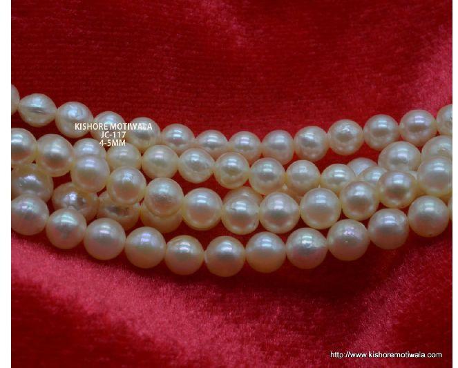 4-5 MM ROUND SHAPE CREAM COLOR JAPAN CULTURE PEARL BEADS