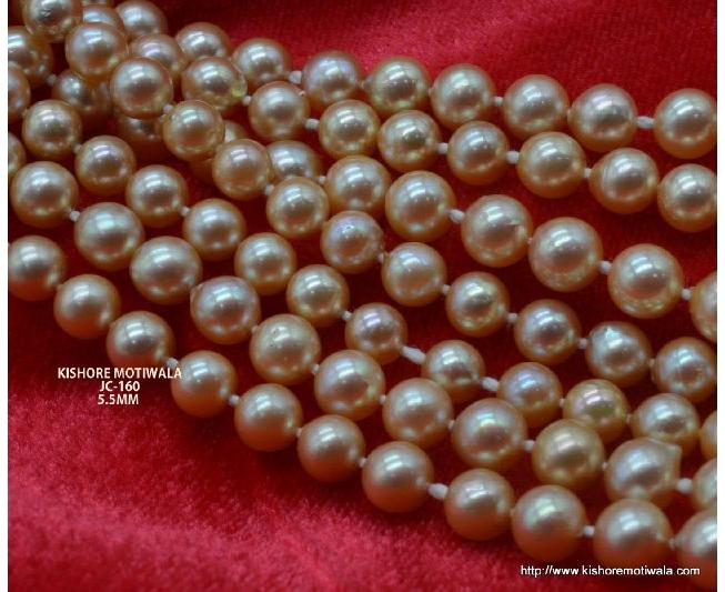 5.5 MM JAPAN CULTURE ROUND SHAPE GOLDEN COLOR PEARL BEADS