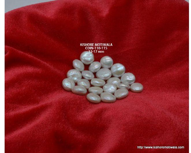 COIN SHAPE FRESHWATER WHITE COLOR LOOSE PEARL