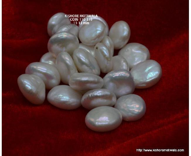 COIN SHAPE WHITE COLOR FRESHWATER LOOSE PEARL