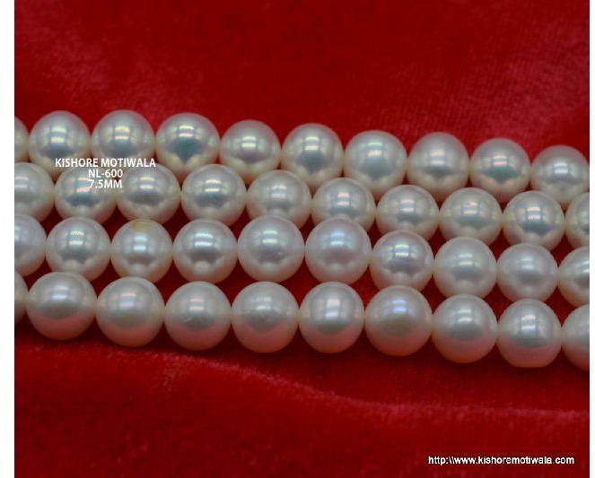 FRESHWATER ROUND SHAPE WHITE COLOR PEARL BEADS
