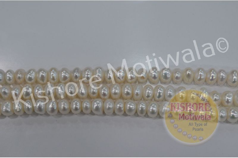 FRESHWATER TUMBLE SHAPE WHITE COLOR 8 MM PEARL BEADS